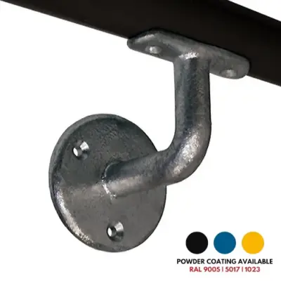 FastClamp DDA03 Galvanised wall bracket for disability handrails.