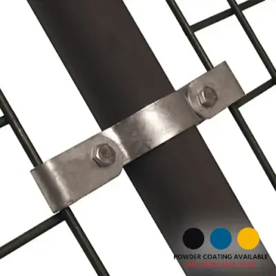 FastClamp C67 Galvanised double mesh panel clip for handrail tubes.
