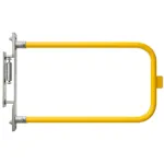 FastClamp yellow powder coated self closing safety gate.