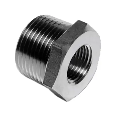Galvanised forged carbon steel hexagon reducing bush, BSPT or NPT male to female threads. 6000lb rated, conforms to ASME B16.11 and BS 3799