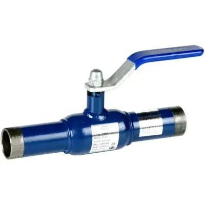 Genebre Art2035 Butt weld carbon steel reduced bore 1 piece ball valve for district heating. PN40 rated.