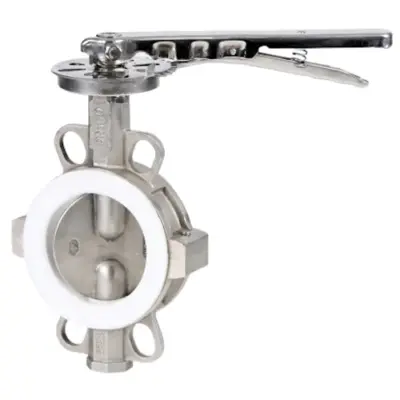 Genebre Art2104 Stainless steel wafer type butterfly valve with PTFE seat