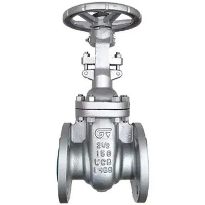 Genebre Art2229A Carbon steel gate valve with raised face ANSI-150 flanged ends. Carbon steel seat, handwheel operated.