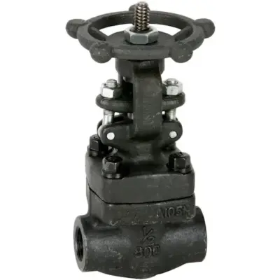 Genebre Art2232S Forged carbon steel gate valve with socket weld ends to ASME B16.11. PN140 Rated, handwheel operated. Sizes 1/2" - 2".