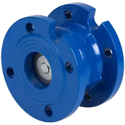 Genebre Art2450 Cast iron silent spring check valve with PN16 flanged ends. Ductile iron disc, NBR seat. Stainless steel spring, 16 bar rated.