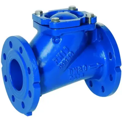 Genebre Art2453 Ductile iron ball check valve with PN16 flanged ends. Carbon steel or aluminium ball, NBR seat and body gasket. Sizes DN50 - DN250
