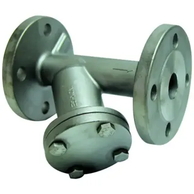 Genebre Art2461A Stainless steel Y strainer with class 150 flanged ends to ASME B16.5. 19 bar pressure rated.