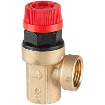 1/2" Genebre Art3179 Brass diaphragm type safety valve with a 3 bar set pressure and female BSPP threads. PN10 rated.
