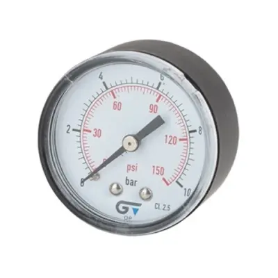 Genebre Art3821 53mm Black ABS Plastic Dry Pressure Gauge, Rear Entry