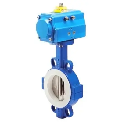 Genebre Art5111 Ductile iron wafer butterfly valve with GNP pneumatic actuator.