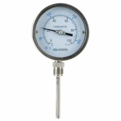 Genebre Art8037 100mm Stainless Steel Bimetal thermometer, bottom entry