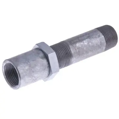 BS EN 10241 Heavy tubular galvanised mild steel longscrew. Male BSP threaded.