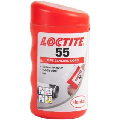 Henkel Loctitle 55 pipe sealing cord for hot and cold water as well as natural gas.
