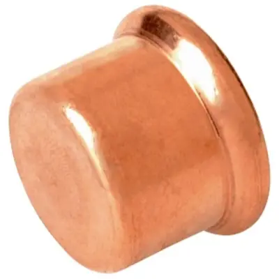 M-Press copper industry M-profile press fit end cap. PN16 rated, FKM seal.