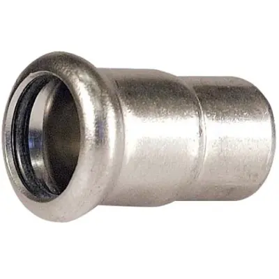 M-Press Stainless steel 304 gas M-profile press fit end cap. PN5 Rated, HNBR Seal, DVGW approved.