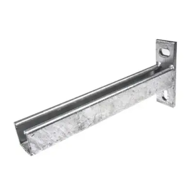 Galvanised mild steel 41mm x 41mm cantilever arms. Cost effective alternative to Unistrut P2663