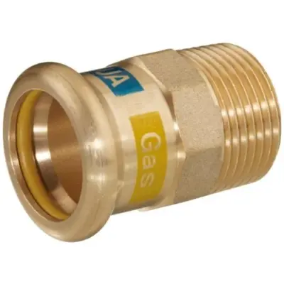 Aquagas M Profile press fit x BSP Male threaded straight adapter