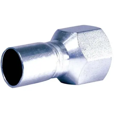 M-Press plain OD x female BSP threaded straight adapter in carbon steel, PN16 rated.