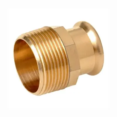 M-Press copper M-profile press fit x BSP male threaded straight adapter. EPDM Seal, PN16 rated, WRAS Approved.