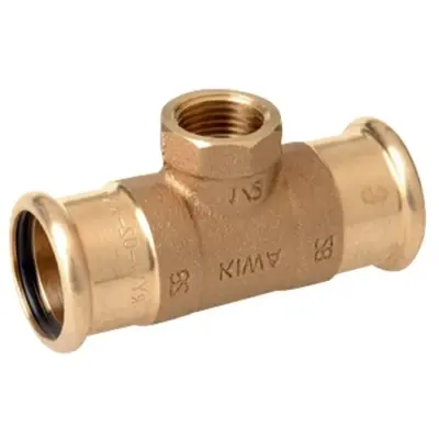 M-Press copper industry M-profile press fit x BSP female threaded equal tee. PN16 rated, FKM seal.