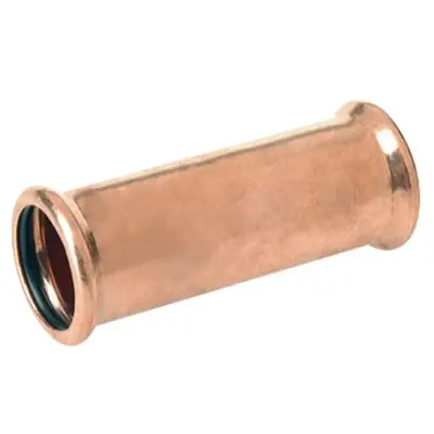M-Press copper industry M-profile press fit slip coupling. PN16 rated, FKM seals.
