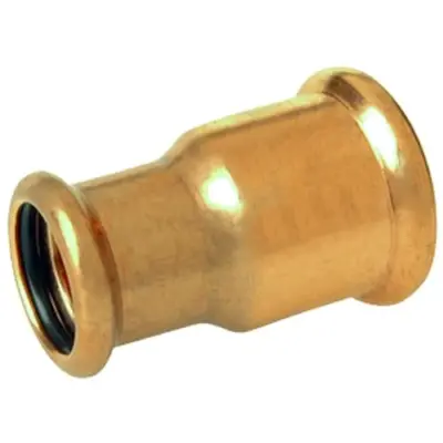 M-Press copper steam M-profile press fit straight reducing coupling. PN7 Rated, FEPM Aflas seals.