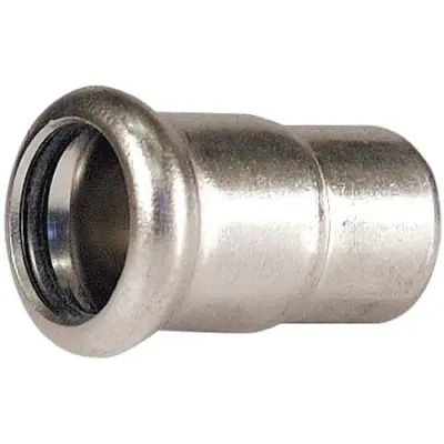 M-Press stainless steel 316 M-profile press fit end cap. EPDM Seal, PN16 Rated, WRAS Approved.