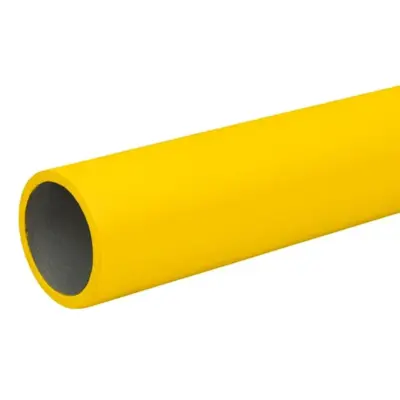 BS EN 10255 Handrail tube with a RAL 1023 Traffic Yellow powder coated exterior.