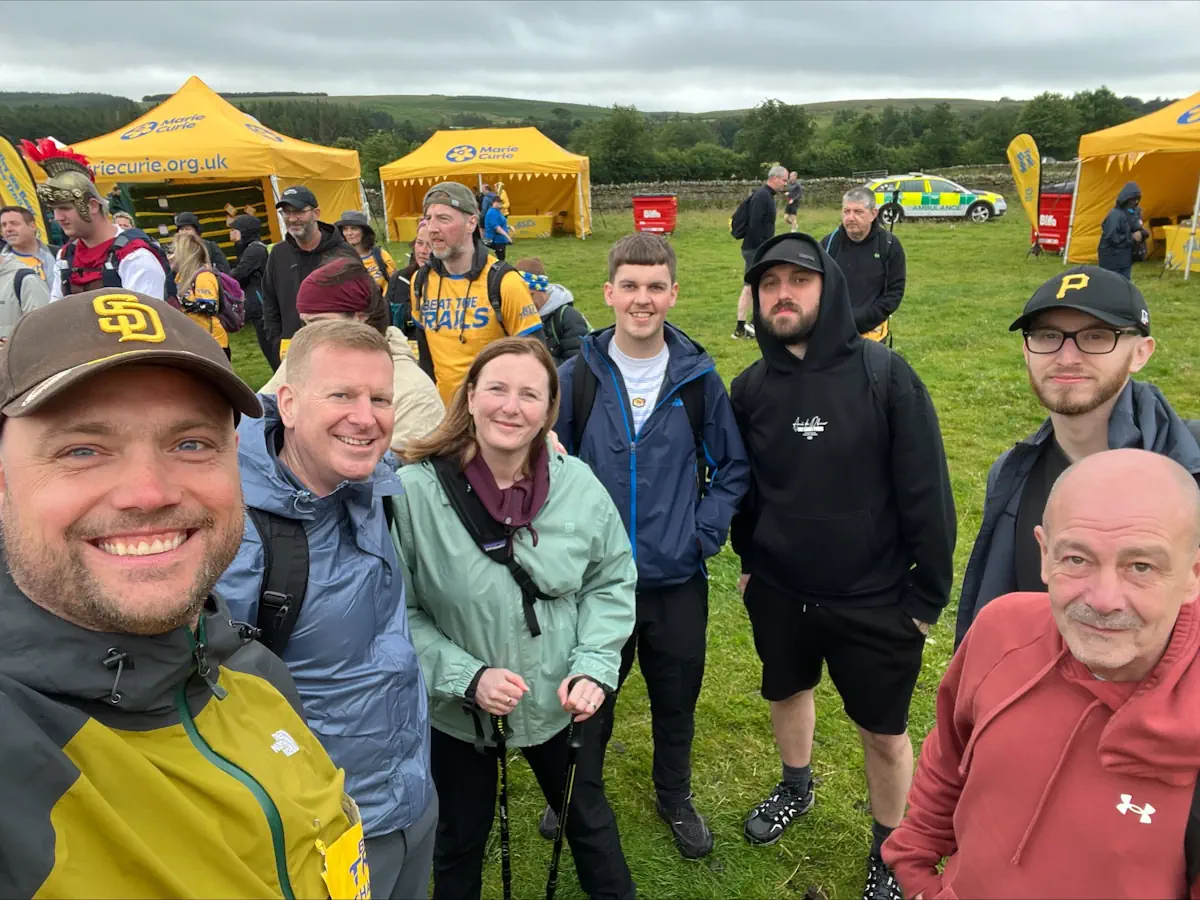 Our 11 mile team waiting for their walk to begin.
