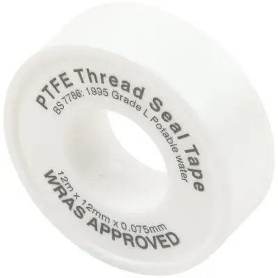 PTFE Thread sealint tape, WRAS and BS 7786 approved. 12m length
