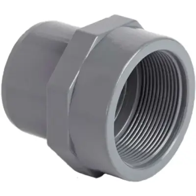 ABS Plastic SF14 Male plain solvent weld x female BSPP parallel threaded adapter. Conforms to BS 5392-1, PN10 rated, imperial fitting.