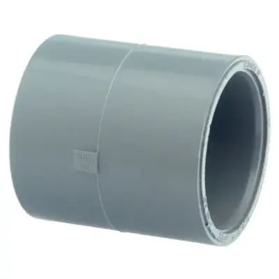 SO15 ABS Plain metric x imperial adapter socket to BS 5392-1. PN10 pressure rated, plain solvent weld ends.