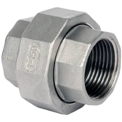 Albion CSU Stainless steel 316 cone seat union with female threaded ends. PN20 pressure rated, conforms to ISO 4144.