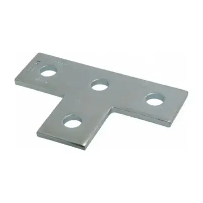 Unistrut P1031 Galvanised mild steel flat plate 4 hole tee channel bracket with M12 bolt holes
