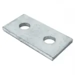 Unistrut P1065 Galvanised mild steel flat plate 2 hole channel bracket with M12 bolt holes