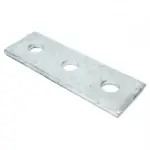 Unistrut P1066 Galvanised mild steel flat plate 3 hole channel bracket with M12 bolt holes
