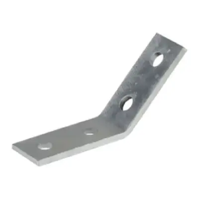 Unistrut P1074 Galvanised mild steel flat plate 45 degree 4 hole channel bracket with M12 bolt holes
