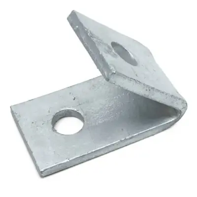 Unistrut P1186 Galvanised mild steel flat plate acute 45 degree 2 hole channel bracket with M12 bolt holes