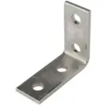 Unistrut P1325 Galvanised mild steel flat plate 90 degree 4 hole channel bracket with M12 bolt holes