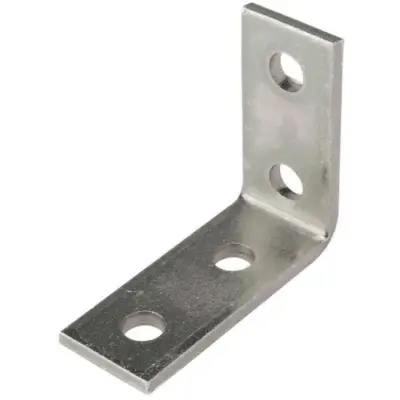 Unistrut P1325 Galvanised mild steel flat plate 90 degree 4 hole channel bracket with M12 bolt holes