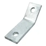 Unistrut P15546 Galvanised mild steel flat plate 45 degree 2 hole channel bracket with M12 bolt holes