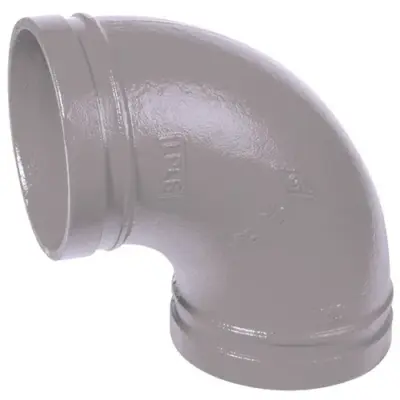 Viking Galvanised ductile iron grooved 90 degree elbow, long radius