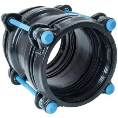 Viking Johnson AquaFast ductile iron pipe coupling. EPDM Seals, PN16 rated.