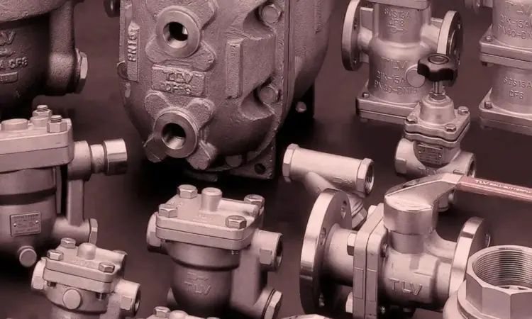 An assortment of TLV process steam products with a colour filter.