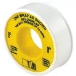 Yellow PTFE One wrap gas tape to BS 751